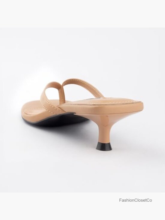 Amazon.com | Tednrk Womens Kitten Heels Summer Dressy Square  Kitten Heels Sandals Cute Square Open Toe 1.4 Inch Heel Thong Flip Flop Heels
